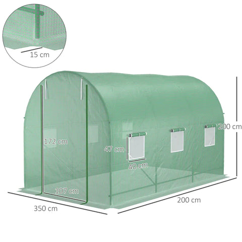 Rootz Foil Greenhouse - Tomato Greenhouse - Greenhouse - Green - 350 X 200 X 200 CM