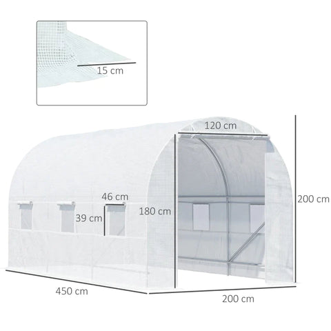 Rootz Foil Greenhouse - Greenhouse - Plant House - Walk-in Greenhouse - White - 4.5Lx2Wx2H m