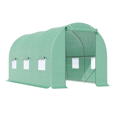 Rootz Foil Greenhouse - Tomato Greenhouse - Tunnel Greenhouse - Greenhouse - Green - 445 X 190 X 200 CM