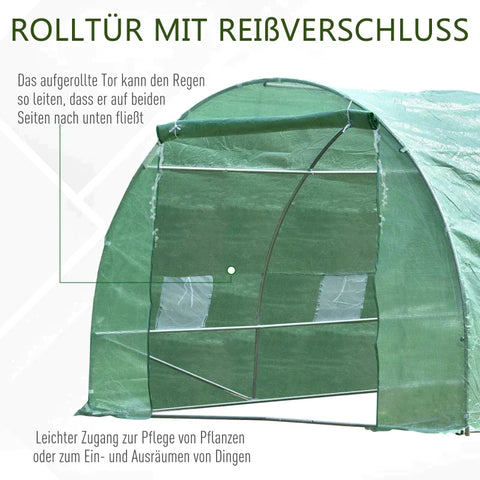 Rootz Foil Greenhouse - Tomato Greenhouse - Tunnel Cold Frame - Greenhouse - Tomato Foil Greenhouse - Green - 590 X 300 X 200 CM