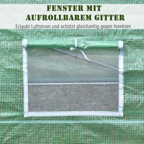 Rootz Foil Greenhouse - Tomato Greenhouse - Tunnel Cold Frame - Greenhouse - Tomato Foil Greenhouse - Green - 590 X 300 X 200 CM