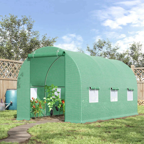 Rootz Foil Greenhouse - Tomato Greenhouse - Tunnel Greenhouse - Greenhouse - Green - 445 X 190 X 200 CM