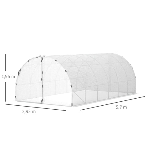 Rootz Greenhouse - Foliekas - Inloopkas - Cold Frame - Wit - 570 x 292 x 195 cm