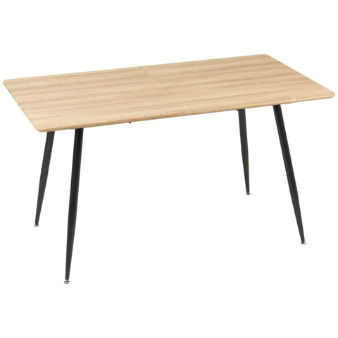 Rootz Scandi Design Dining Table - Kitchen Table - For 4 People - Wood Look -  Natural + Black - 140 cm x 80 cm x 76 cm