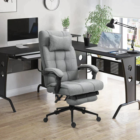 Rootz Office Chair - Armrests Desk Chair - Desk Chair - Swivel Chair - Light Gray - 66 x 70 x 116-124 cm