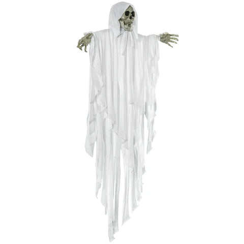 Rootz Halloween Decoration - Ghost with Special Effects and Sound Function - White - 100cm x 18cm x 153cm