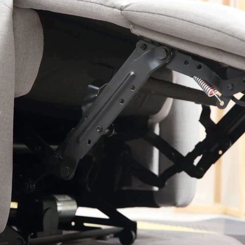 Rootz Fauteuil - TV Stoel - Recliner Chair - Relaxfauteuil - Met Elektrische Motor - USB Oplaadpoort - Linnen Look Polyester/Staal/Foam - Grijs - 77 x 89 x 107 cm