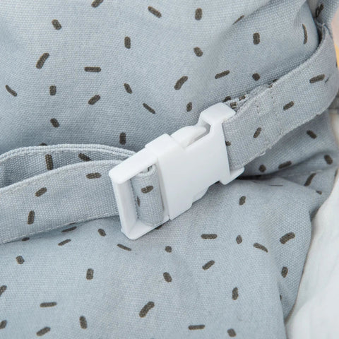 Rootz Kinderschaukel mit Sicherheitsgurtkissen – faltbare Babyschaukel – Kleinkindschaukel – Babysitz – Baumwolle – Pappelholz – Grau – 40 x 40 B x 180 H cm