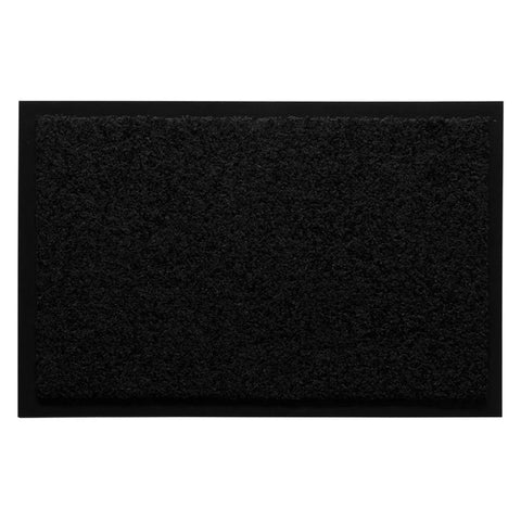 Rootz Doormat - Washable - Rubber Border - Black - 120 x 80 x 0.5 cm