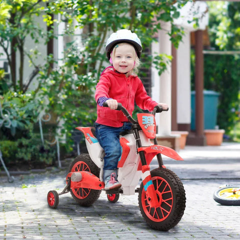 Rootz Kindermotorrad – Elektromotorrad – 45 Minuten Fahrzeit – mit Stützrädern – ab 3 Jahren – Rot + Weiß – 106,5 x 51,5 x 68 cm