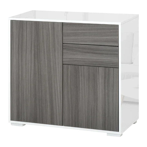 Rootz Standing Cabinet - Storage Cabinet - Cabinet Chest - Cabinet - White/Light Gray - 79 x 36 x 74 cm