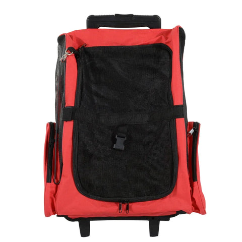 Rootz Dog Carrier - Pet Backpack - 2-in-1 Design - Extendable Handle - Side Pockets - Red - 42 x 25 x 55cm