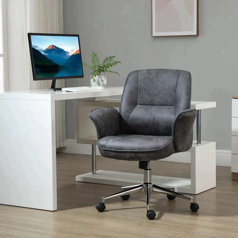 Rootz Office Chair - Desk Chair - Height-adjustable - Rocker Function - Swivel - Steel - Dark Grey - 67 x 69 x 102cm