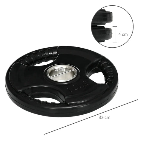 Rootz Weight Plates - Set Of 2 Weight Plates - Multifunctional Weight Plates- 10 Kg Per Plate - Floor-friendly - Rubber Coating - Metal - Black