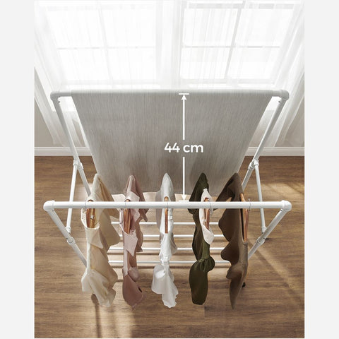 Rootz Clothes Rack - Clothes Rack With 2 Rails - Garment Rack - Rolling Clothes Rack - Standing Clothes Rack - Adjustable Clothes Rack - Steel - White - 100 x 59 x 162 cm (L x W x H)