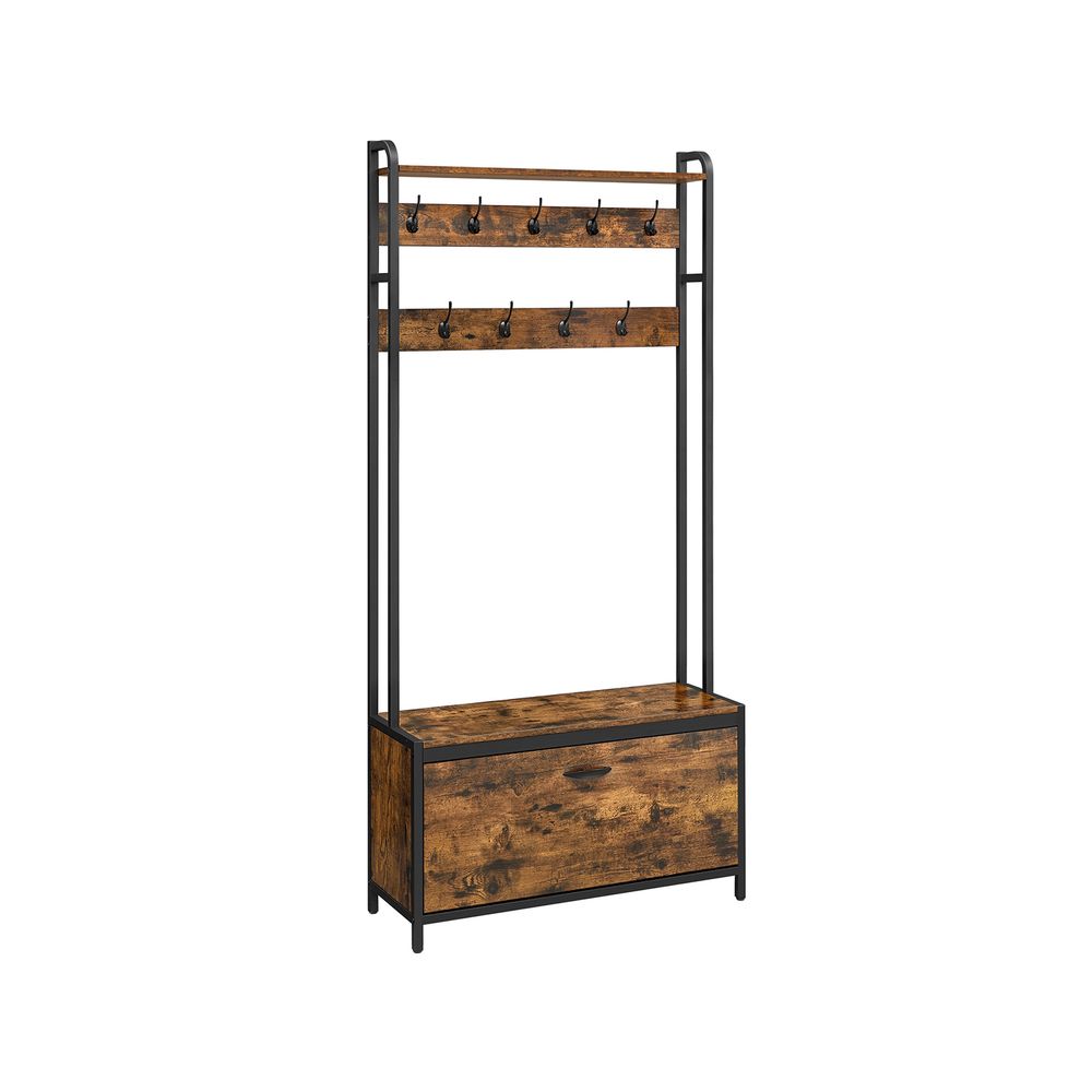 Rootz Coat Stand - Coat Stand With Shoe Cabinet - Coat Rack - Standing ...
