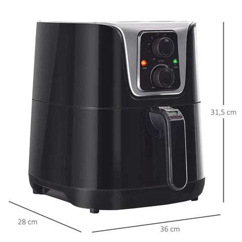 Rootz Airfryer - Heteluchtfriteuse - 4L Airfryer - 1300W Airfryer - 36 cm x 28 cm x 31,5 cm