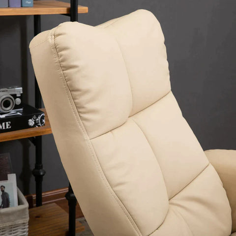 Rootz Massage Chair - Relaxation Chair - With Reclining Function - Massage Chair - With Footstool - Tv Chair - Ergonomic Chair - Cream White - 80 x 86 x 99 cm