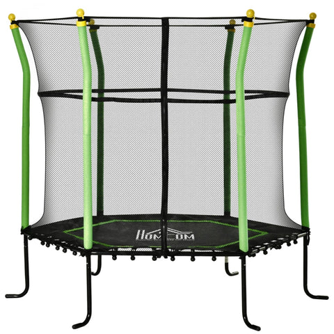 Rootz Trampoline - 5.3Ft Trampoline - For Children - Garden Trampoline - With Safety Net - Mini Trampoline - Steel - Green - 163.5H cm to 60 kg