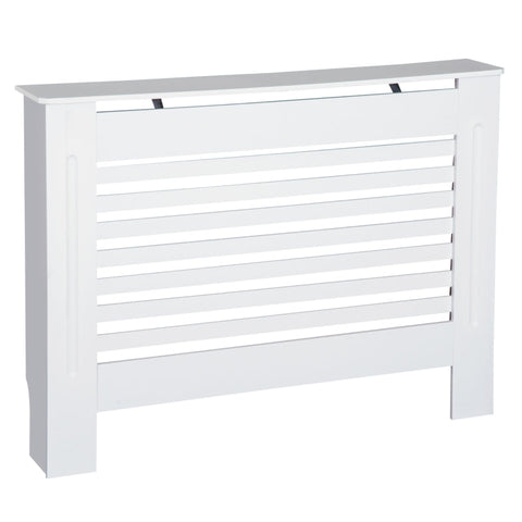 Rootz Radiator Cover - Heating Cover - Wood Radiator Cover - White - 112 x 19 x 81 cm