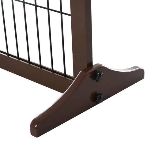 Rootz Barrier For Dogs - Safety Gate - Dog Gate - Stair Gate - Foldable Dog Barrier - Door Gate - Brown - 185 x 36 x 71 cm