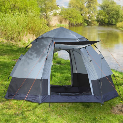 Rootz Camping Tent - Dome Tent - Tent - 3-4 Person Camping Tent - Gray/Black - 260cm x 260cm x 150cm