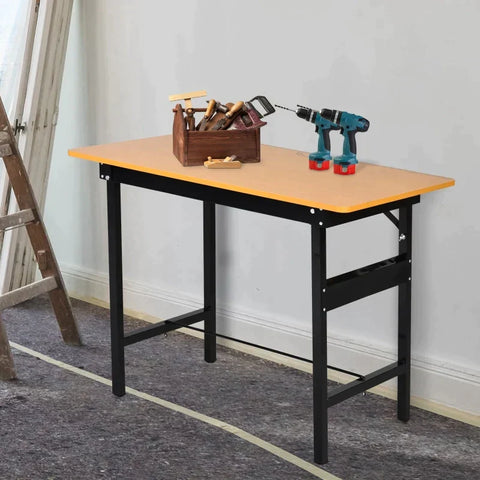 Rootz Workbench - Worktable - Worktop - Heavy Duty Bench - Foldable - Yellow/Black