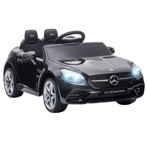 Rootz Elektroauto – Kinder-Elektroauto mit LED-Scheinwerfern – Sicherheitsgurt – Hupe – Musik – 3–5 km/h – Schwarz – 107 x 62,5 x 44 cm