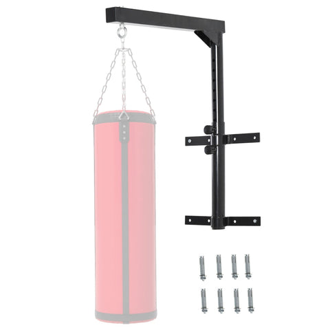 Rootz Punching Bag Holder - Wall Holder - Punching Bag Sandbag Holder - Height Adjustable - Black - 40cm x 63cm x 57-81cm