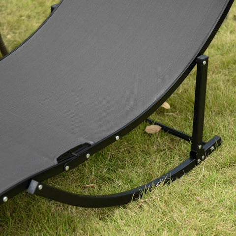 Rootz Liegestuhl – Sonnenliegen – Gartenliegen – Stoffliegen – Dunkelgrau – 165 x 61 x 63 cm