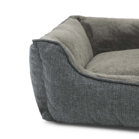 Rootz Dog Bed -  Dog Bed With Washable Cover - Non-slip - Wonderfully Cozy - Animal-friendly Materials - Sleeping Place - Dog Sofa - Oxford Fabric - Polypropylene Filling - Gray - 110 x 77 x 25 cm (L x W x H)