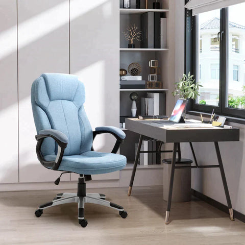 Rootz Office Chair - Computer Chair - Swivel Chair - Height-adjustable Chair - Light Blue - 66 x 75 x 110-120 cm