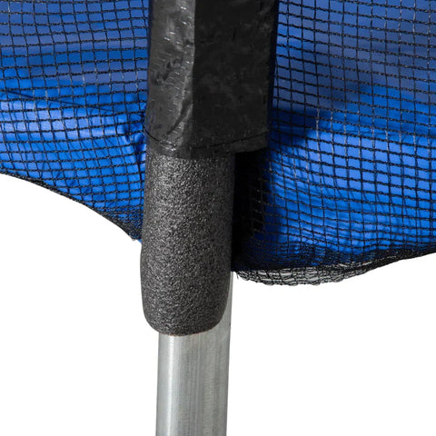 Rootz Trampoline - Garden Trampoline - Robust Jumping Mat - With Safety Net - Edge Cover Padded - Up To 100 Kg - Steel - Black/Blue - 223L x 223W x 230H cm