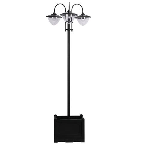 Rootz Solar Light - Tuinlamp - Waterdichte tuinlamp - RVS Solar Light - Bloempot Basislicht - Zwart - 60 X 55 X 189 Cm