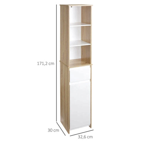 Rootz Bathroom Cabinet - Bathroom Shelf - Bathroom Furniture - Bathroom Cabinet - Tall Cabinet - Shelf Cabinet