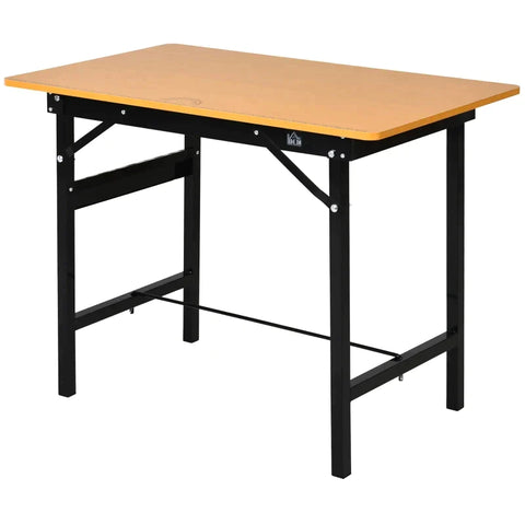 Rootz Workbench - Worktable - Worktop - Heavy Duty Bench - Foldable - Yellow/Black