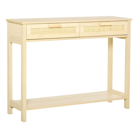 Rootz Console Tafel - Bijzettafel - Slaapkamer Console Tafel - 2 Laden - Dressoir Ingang - 100 x 30 x 76 cm