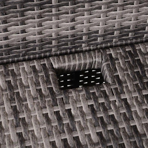 Rootz Sofa Set - Garden Furniture Set - Side Table - Coffee Table - 5-level Backrest - PE Rattan - Grey - 130 X 64 X 62 Cm