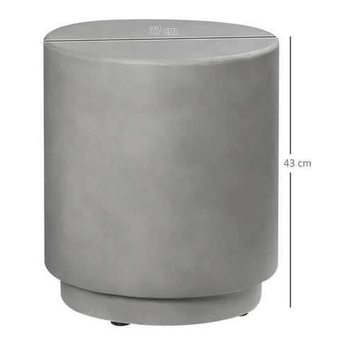 Rootz Side Table - Bedside Table - In Concrete Look - Inorganic Ore Powder - Light Grey - 37 cm x 37 cm x 43 cm
