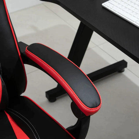 Rootz Gaming Chair - Bureaustoel - Draaistoel - Directiestoel - Rood/Zwart - 65x64x114-123,5 cm