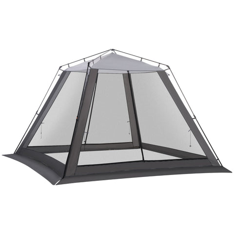 Rootz Mesh Tent - Mesh Tent - 6-8 Persoons Mesh Tent - Tent - Polyester/Gaas/Staal - Grijs/Zwart - 3 x 3 x 2 m