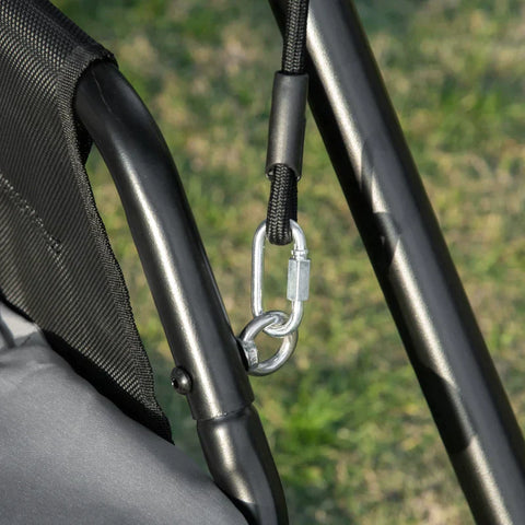 Rootz Gartenschaukel – 2-Sitzer-Schaukelstuhl – Sonnenliege – 2-Personen-Schaukel – Outdoor-Schaukelbank – mit Sitzkissen – Schwarz – 166 x 140 x 187 cm