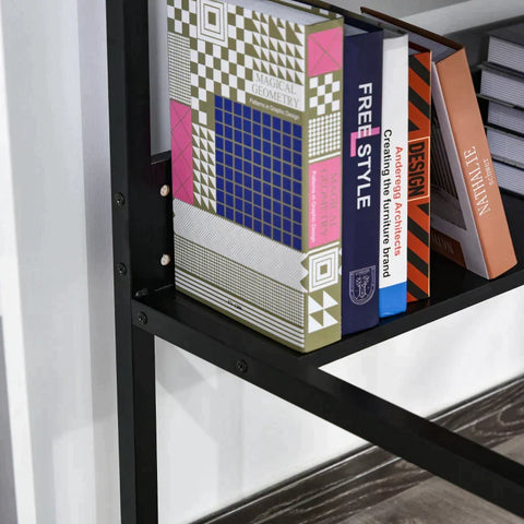 Rootz Desk - Computer Table - Office Table - Study Writing Table - Storage Shelf - Black - 120 cm x 60 cm x 75 cm