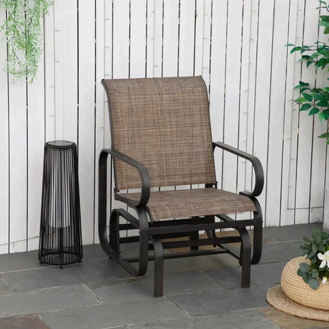 Rootz Garden Slide Chair - Outdoor Chair - Rocking Chair - Brown - 62 x 75 x 91.5 cm
