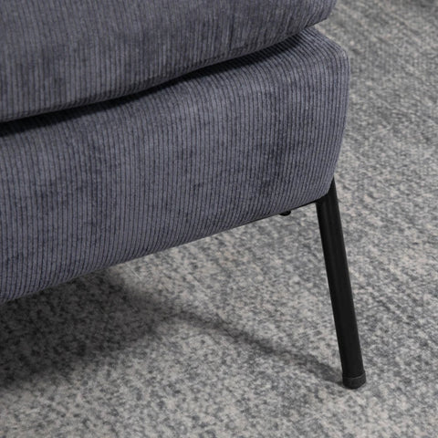 Rootz Armchair With Ottoman - Including Cushions -  Relaxation Chair With Stool - Wing Chair - Gray - 68 cm x 91.5 cm x 88 cm