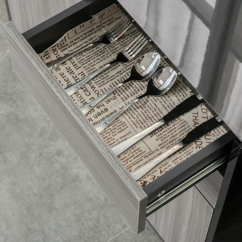 Rootz Cabinet - Standing Cabinet - Storage Cabinet - Cabinet Chest - Light Grey/Black - 79 x 36 x 74 cm