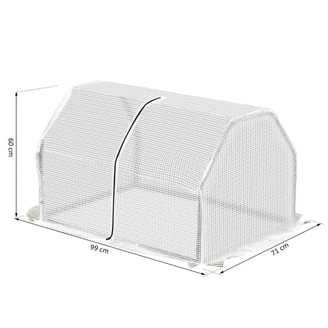 Rootz Mini Greenhouse - Weather Resistant - Easy to Carry - Polytunnel Green - 99cm x 71cm x 60cm
