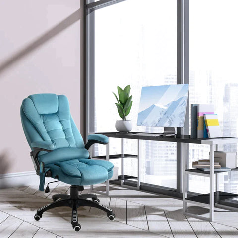 Rootz Massage Chair - Swivel Chair - Gaming Chair - Office Chair - Blue - 67 x 74 x 107-116 cm