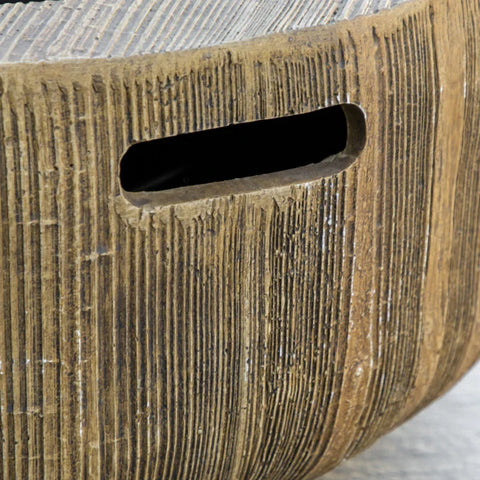 Rootz Fire Bowl In Tree Stump Design - Fire Pit - Spark Grid - Coal Grate - Poker - Brown - Ø61.5 x 39 cm