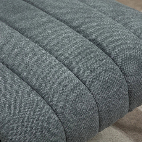 Gepolsterter Sessel Rootz – Doppelsitzsofa – Retro-Design – Samtoptik – Metall – Grau + Schwarz – 59 x 75 x 77 cm